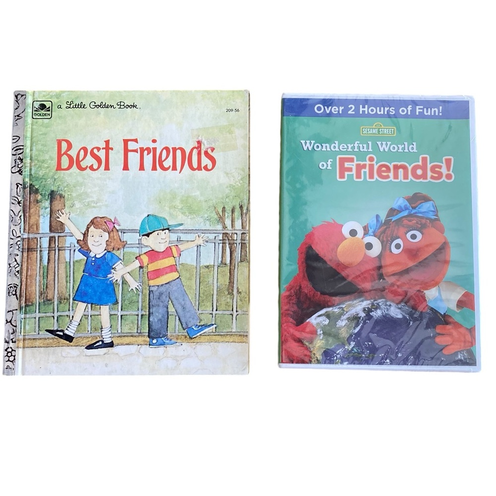 Golden Book and Sesame DVD Friends Lot